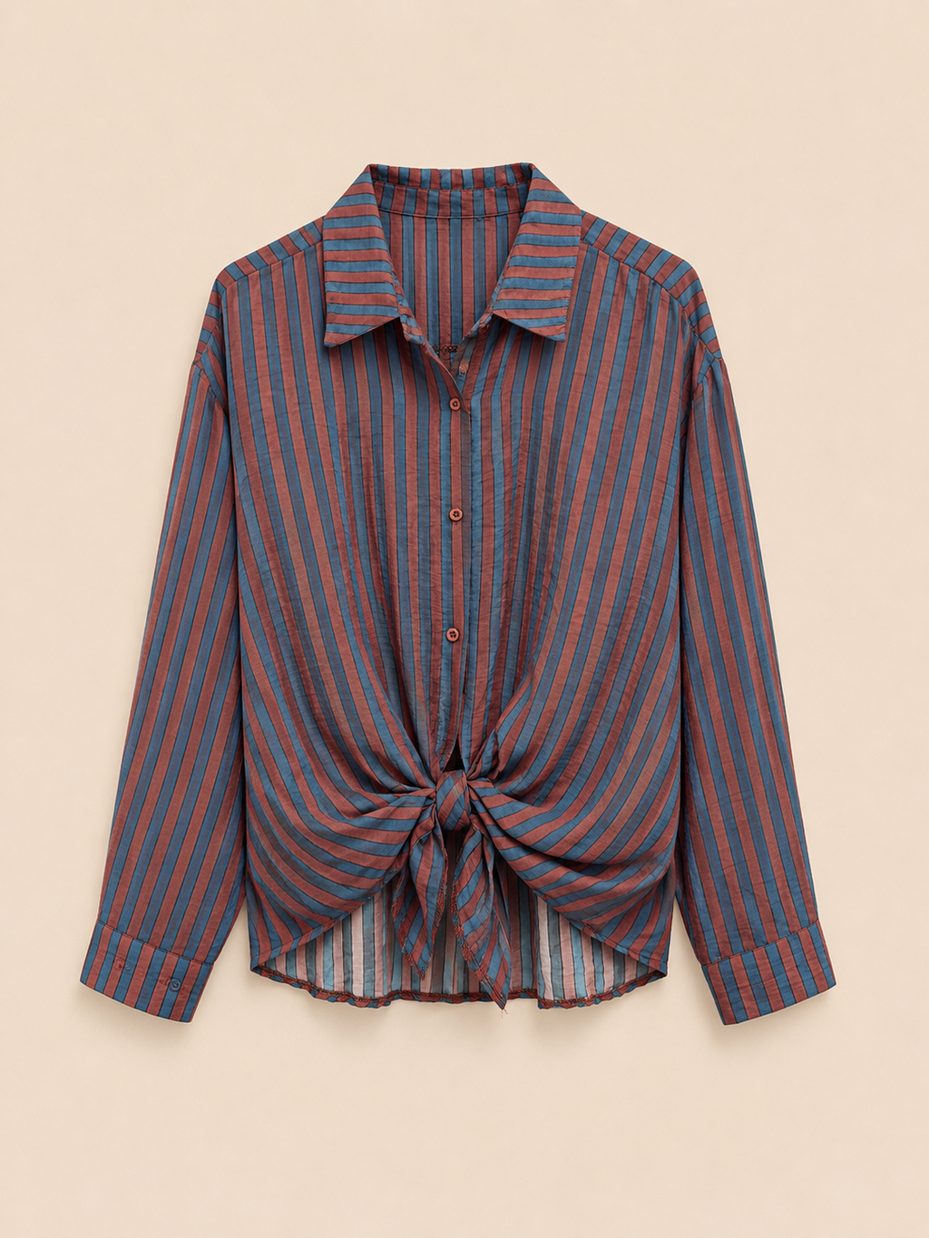 Camicia over velata a righe