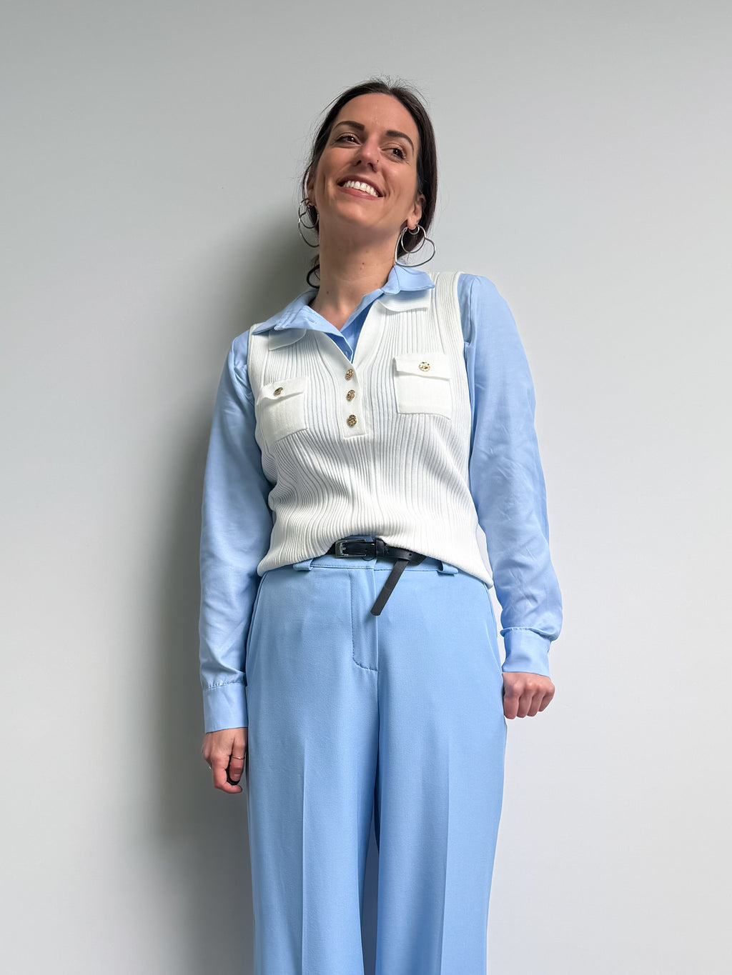 Smanicato a costine con bottoni