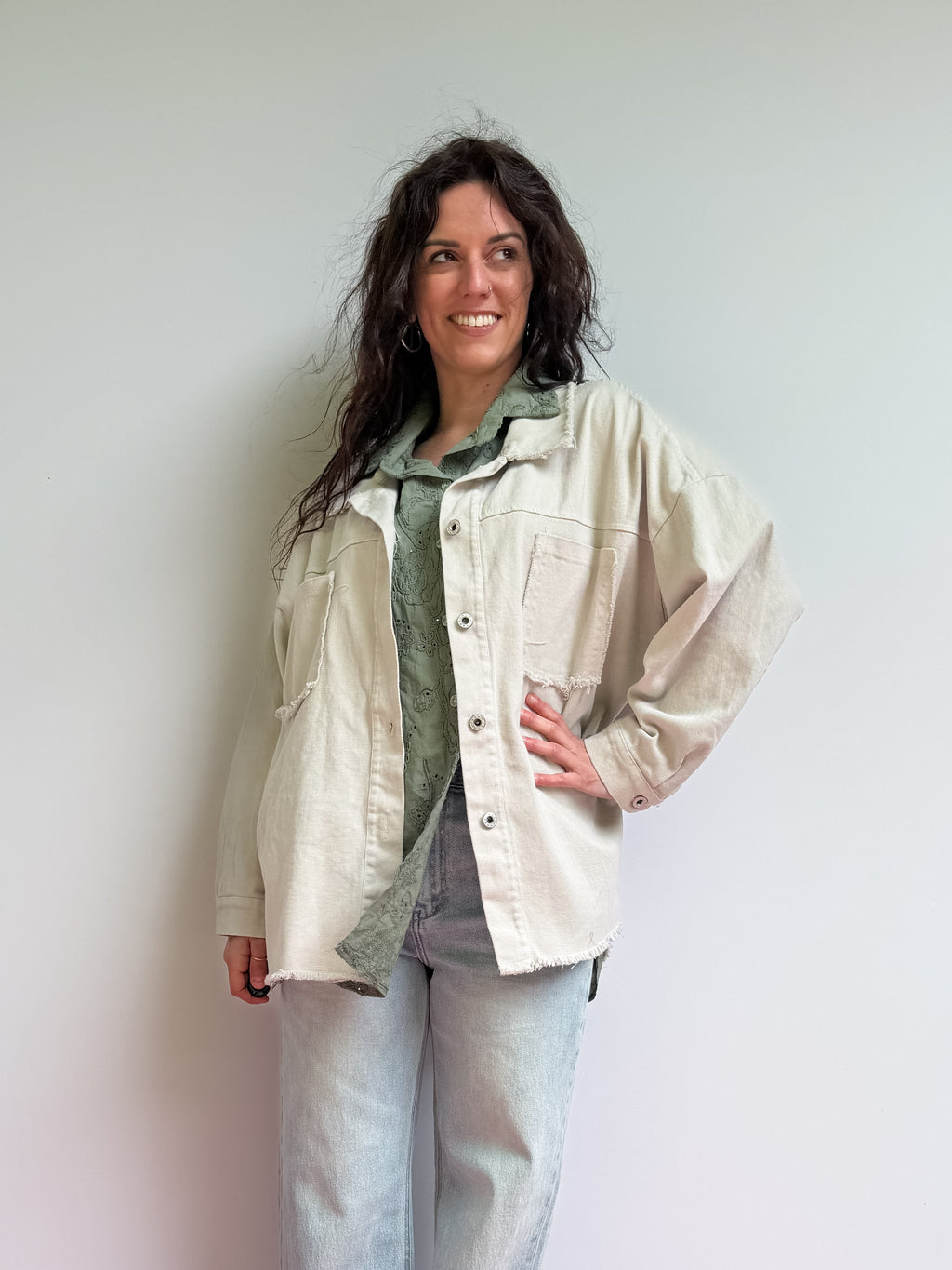 Giacca oversize dipinta