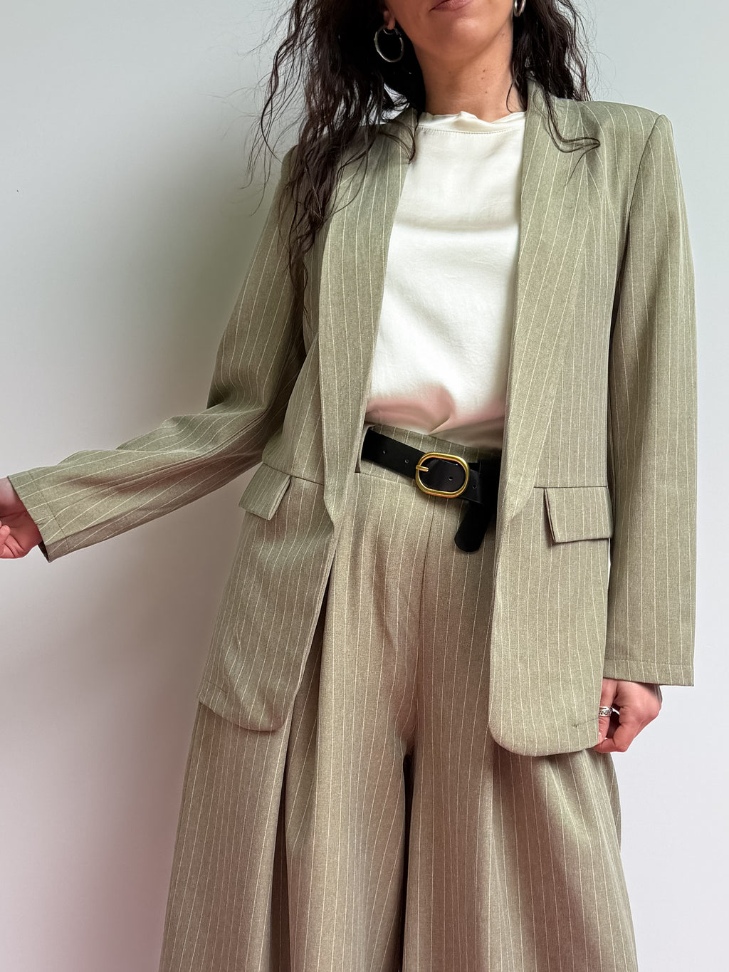 Giacca sfoderata gessata