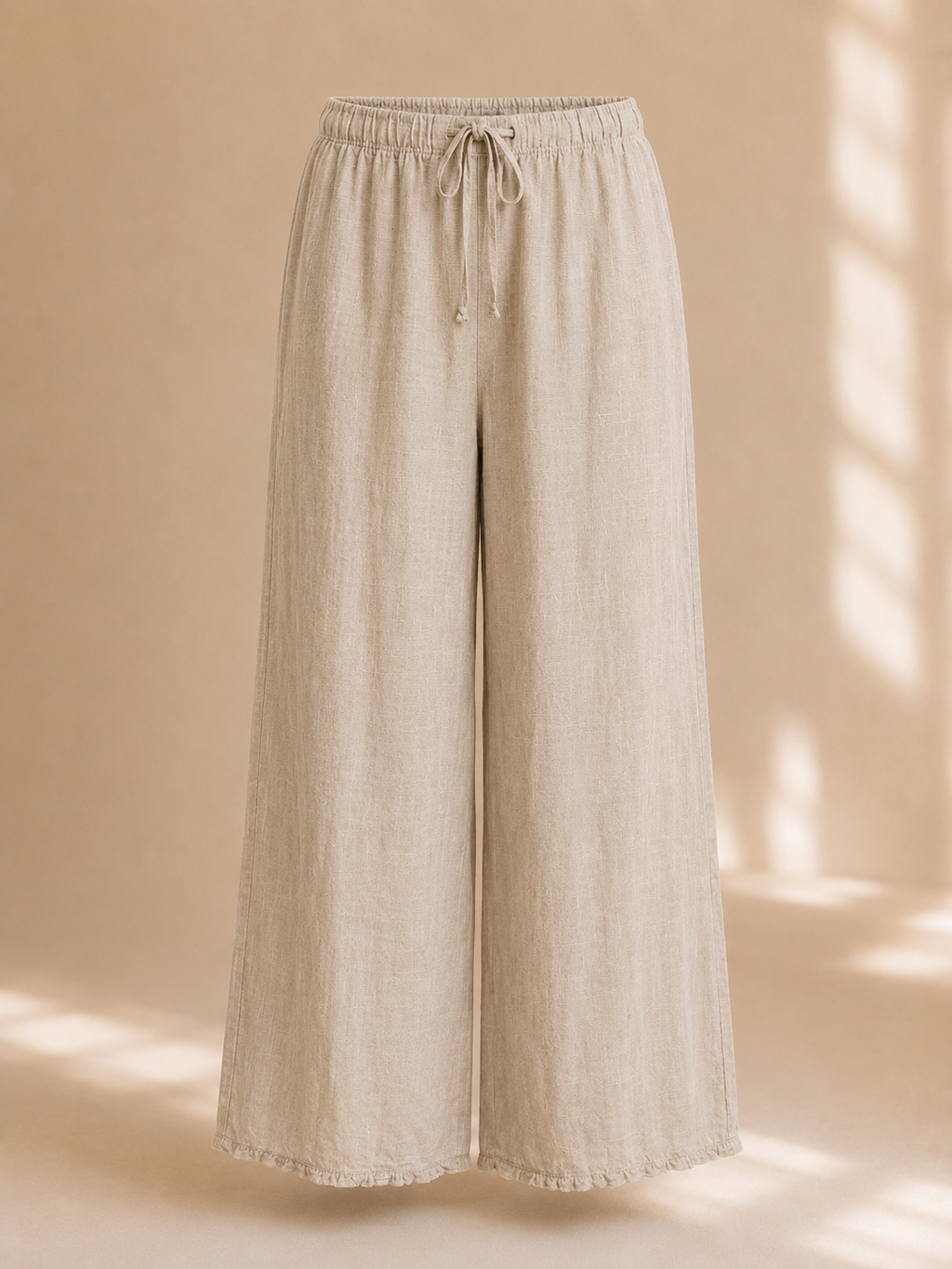 Pantalone palazzo effetto lino