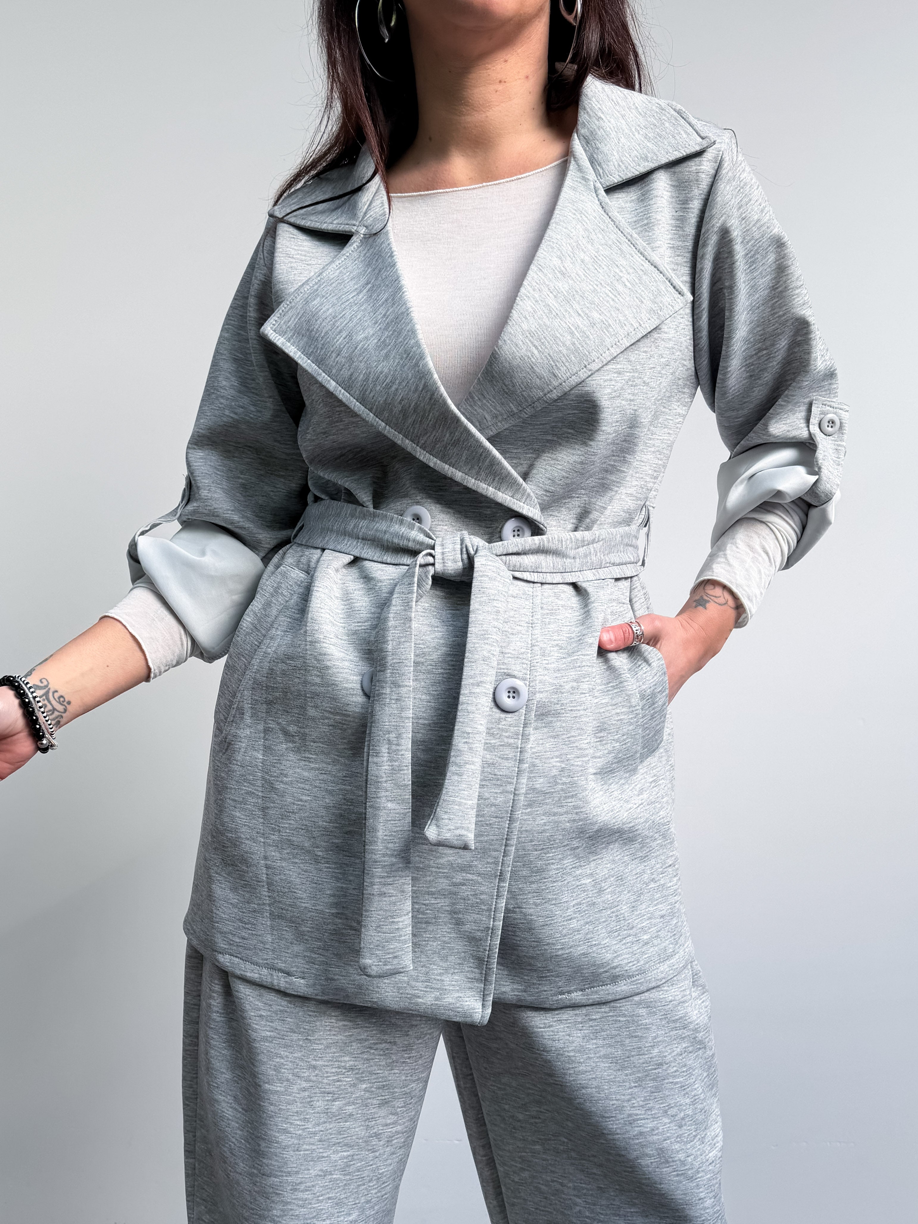 Spolverino in punto Milano con cintura