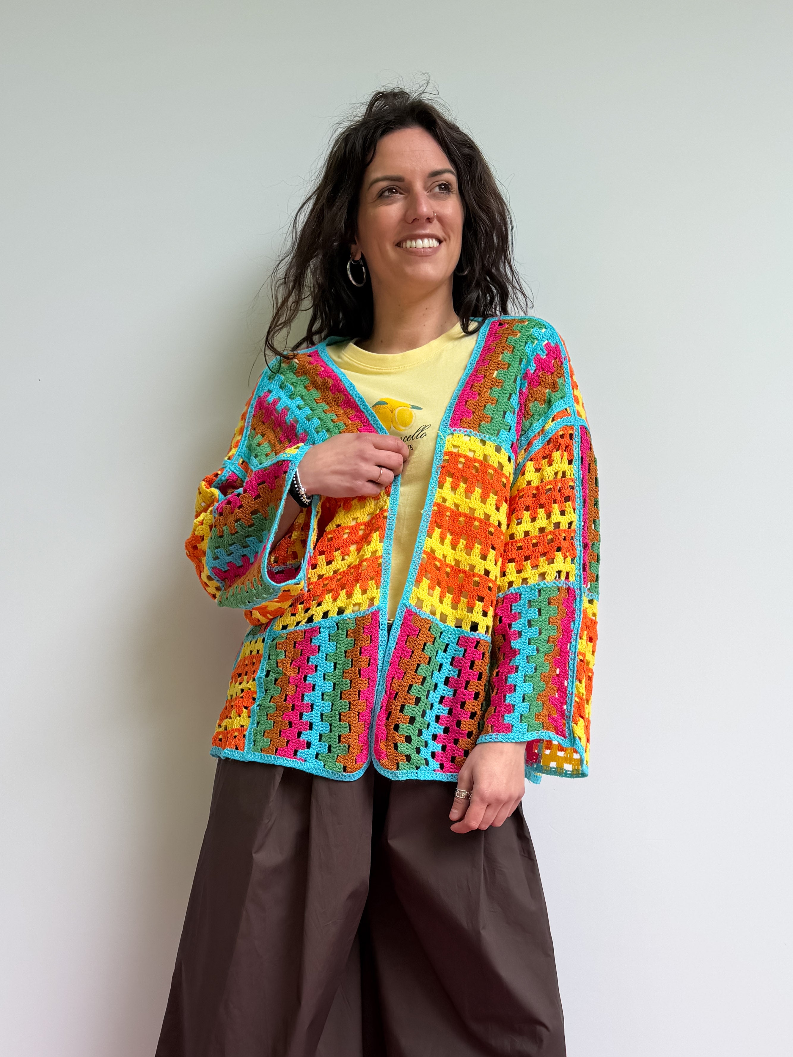 Giacca crochet multicolor