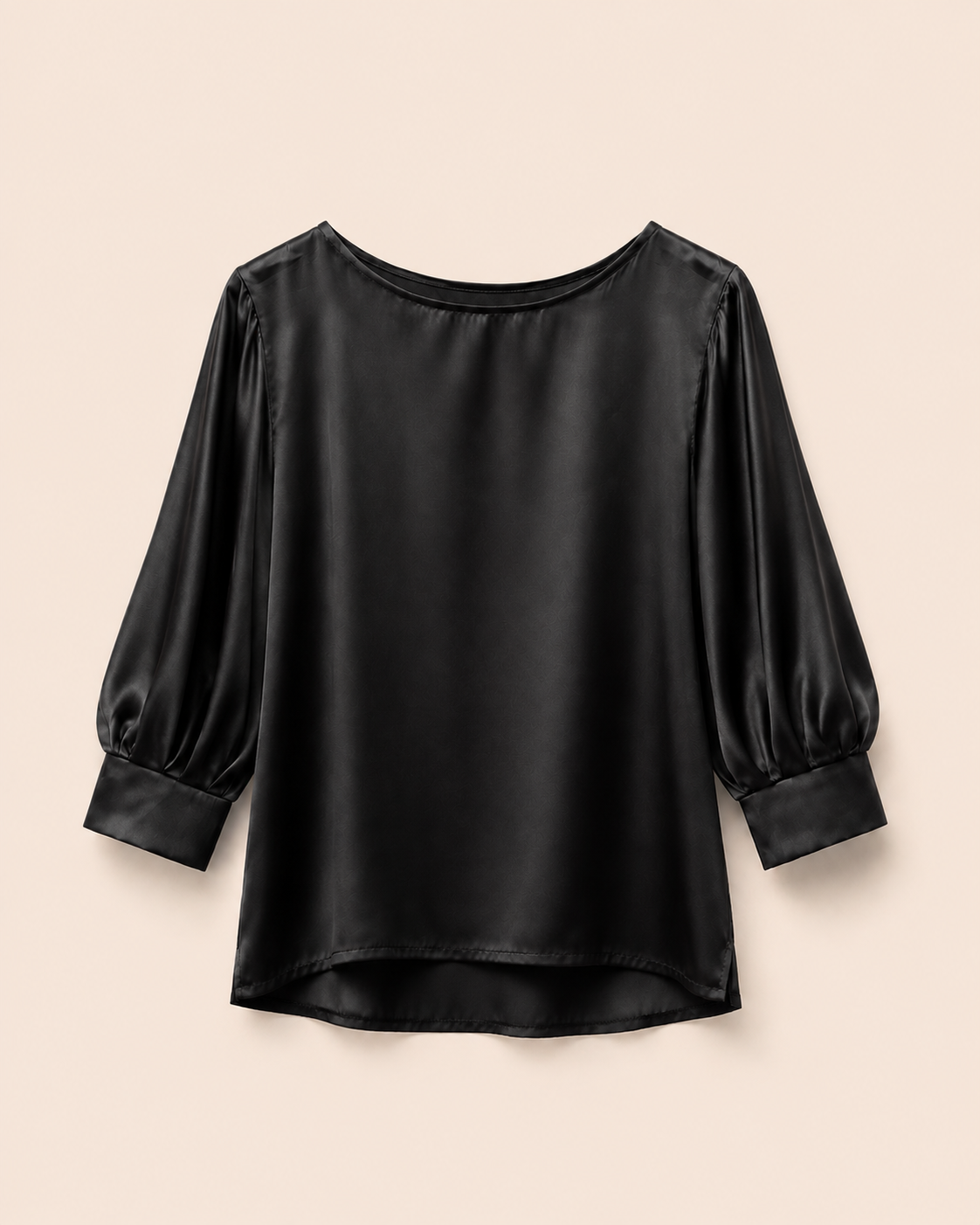 Blusa satinata con manica 3/4