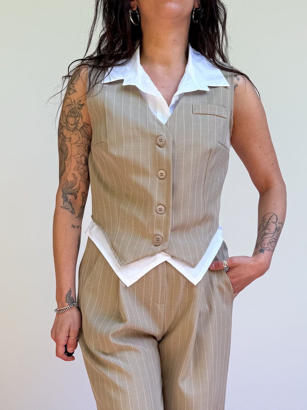 Gilet con finta camicia