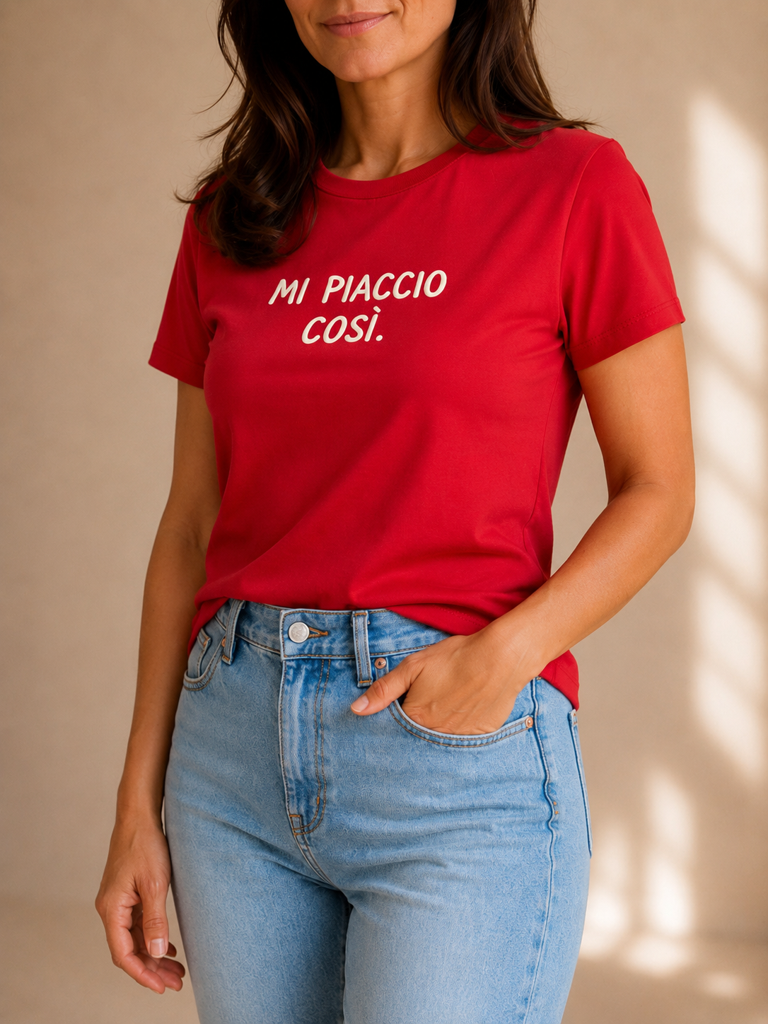 T-shirt con scritta ironica