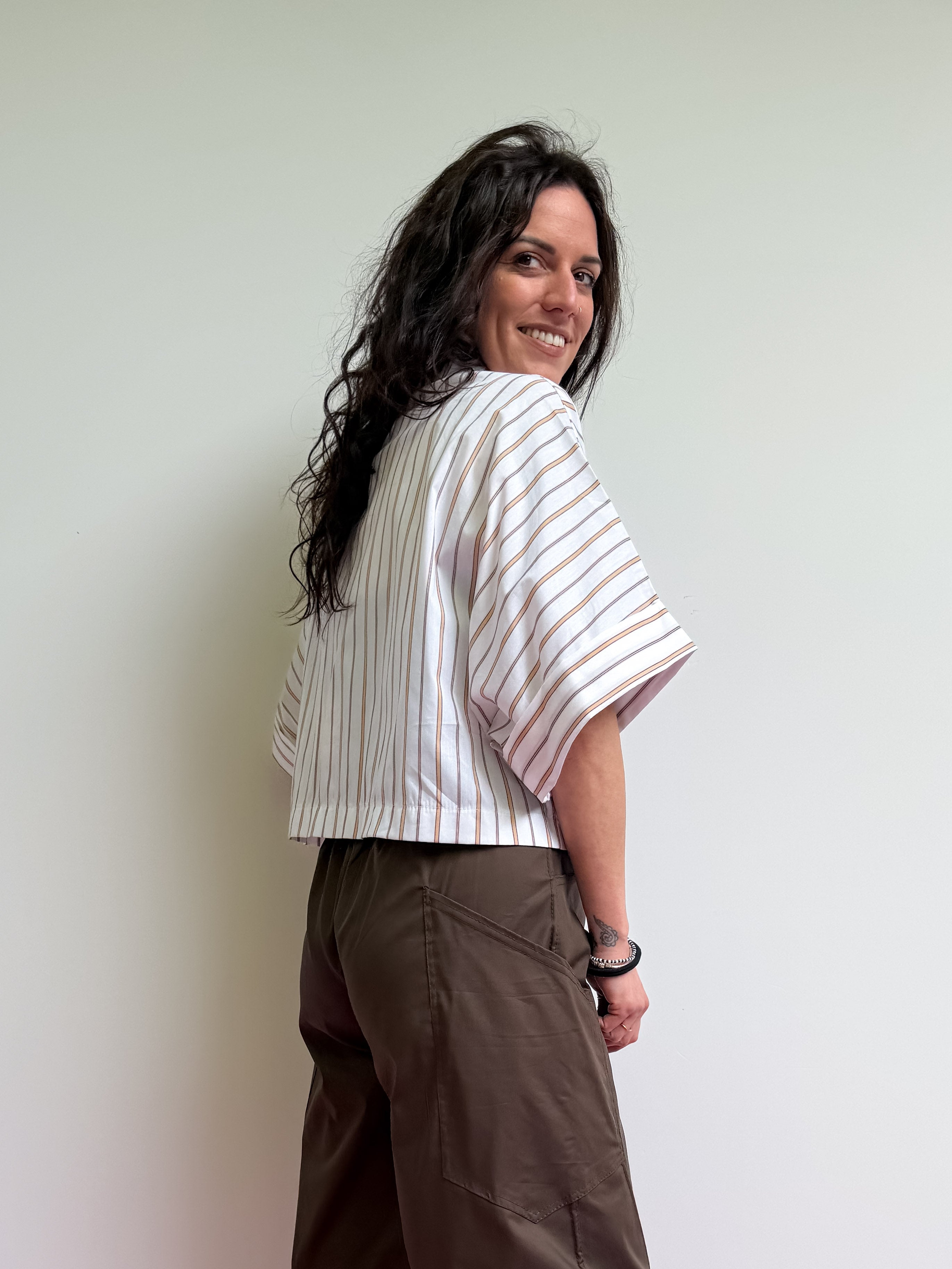 Camicia crop mezze maniche