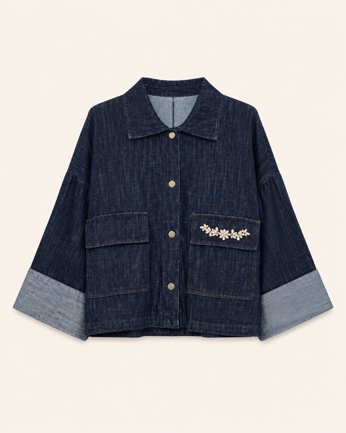 Giacca in denim dettaglio gioiello