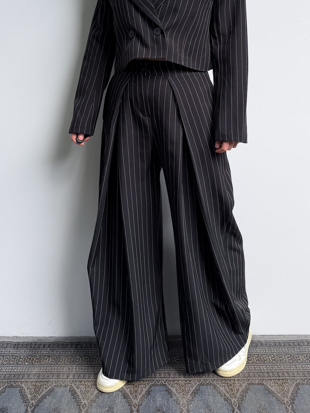 Pantalone gessato baloon