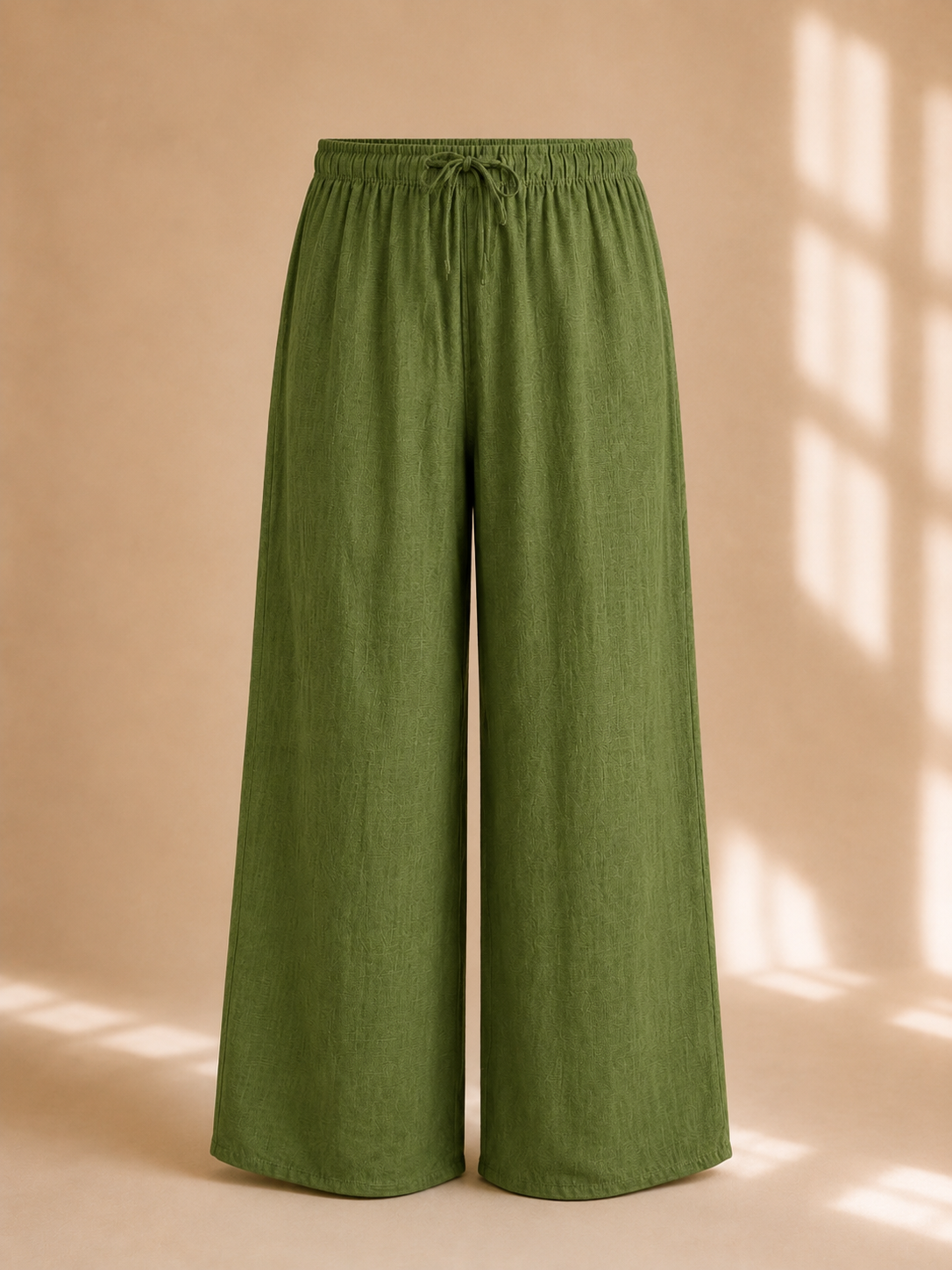 Pantalone palazzo effetto lino