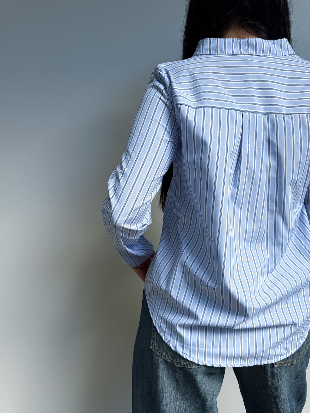 Camicia alla coreana con righe
