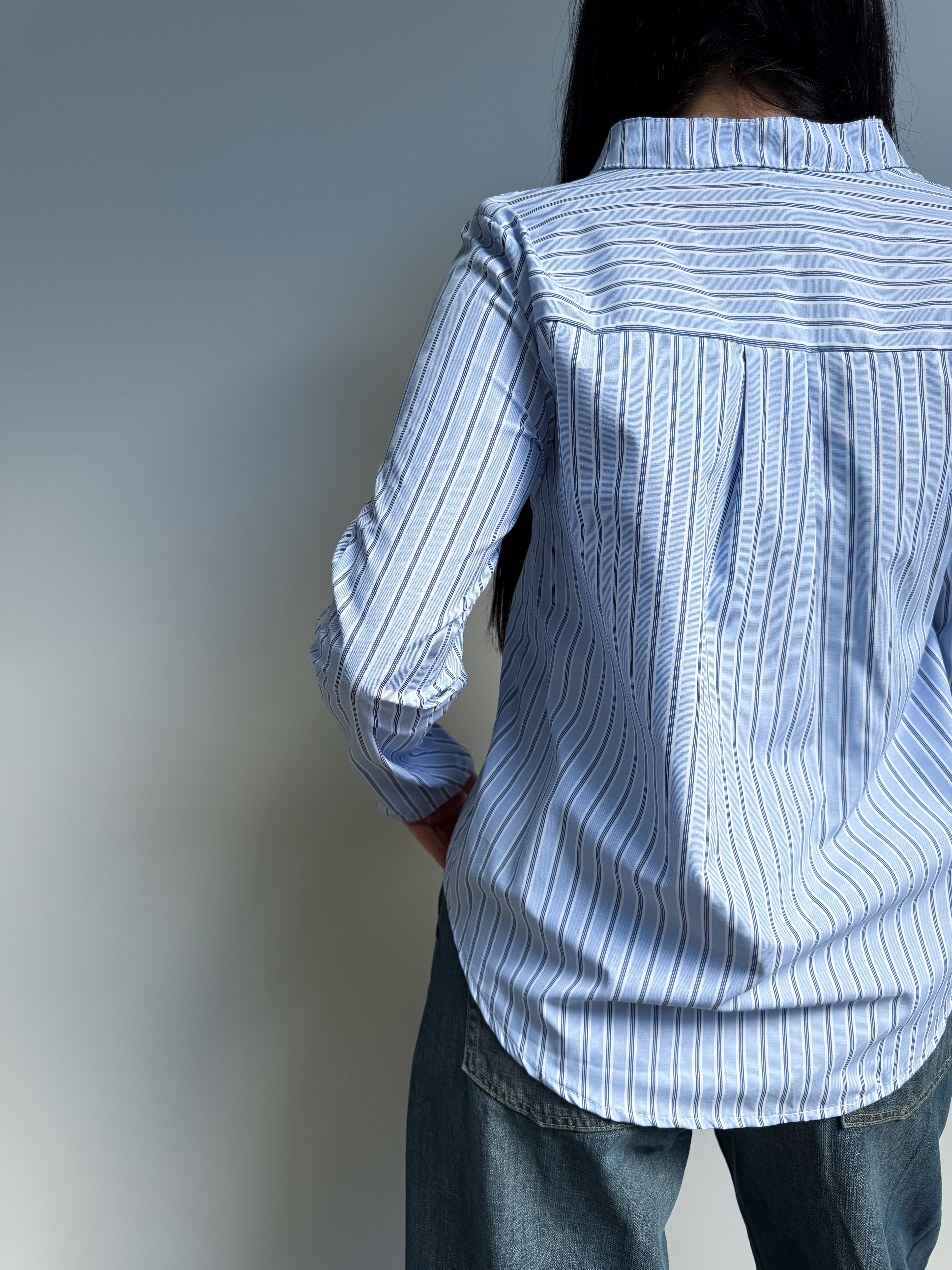 Camicia alla coreana con righe