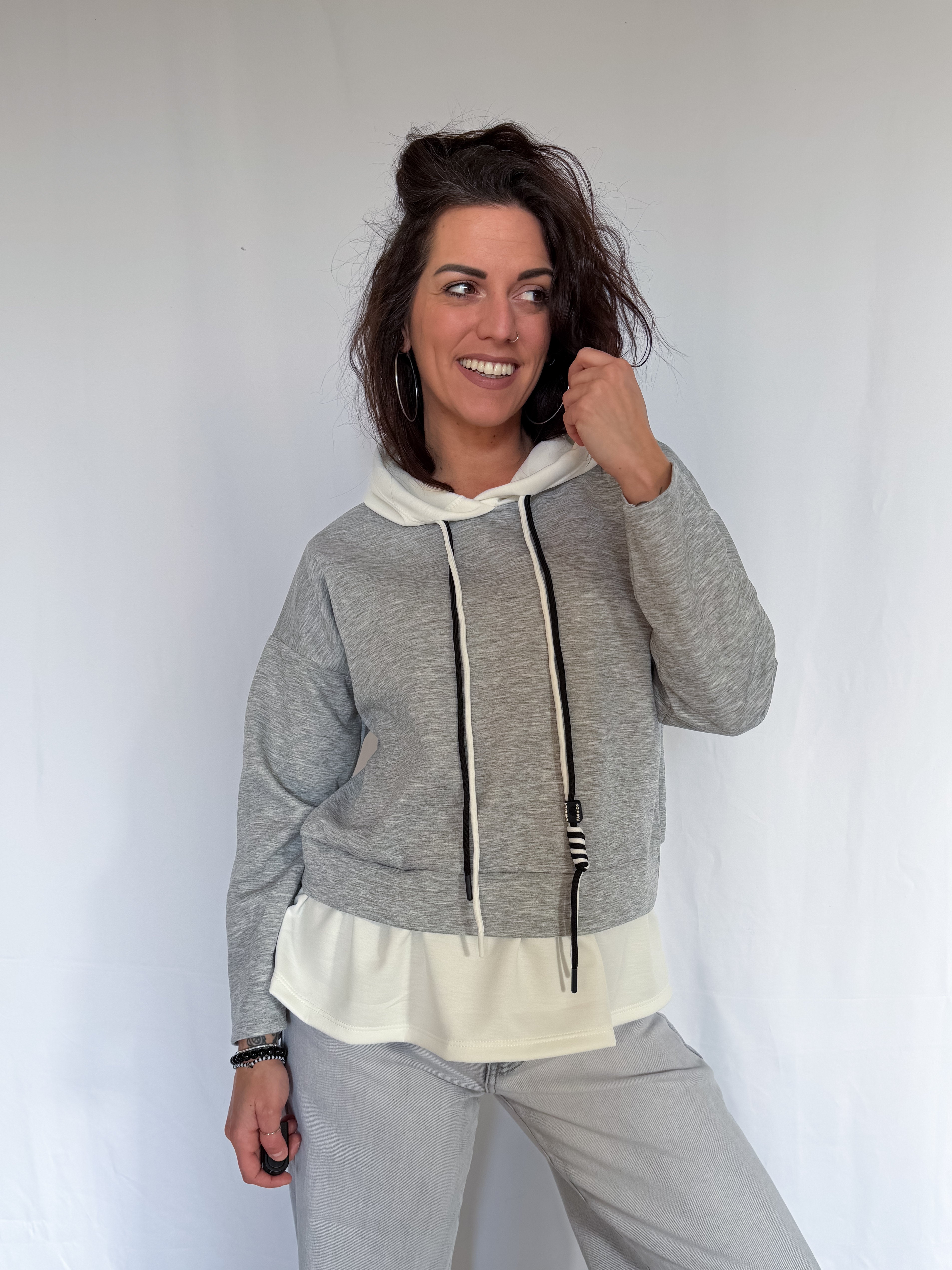 Felpa doppia con cappuccio