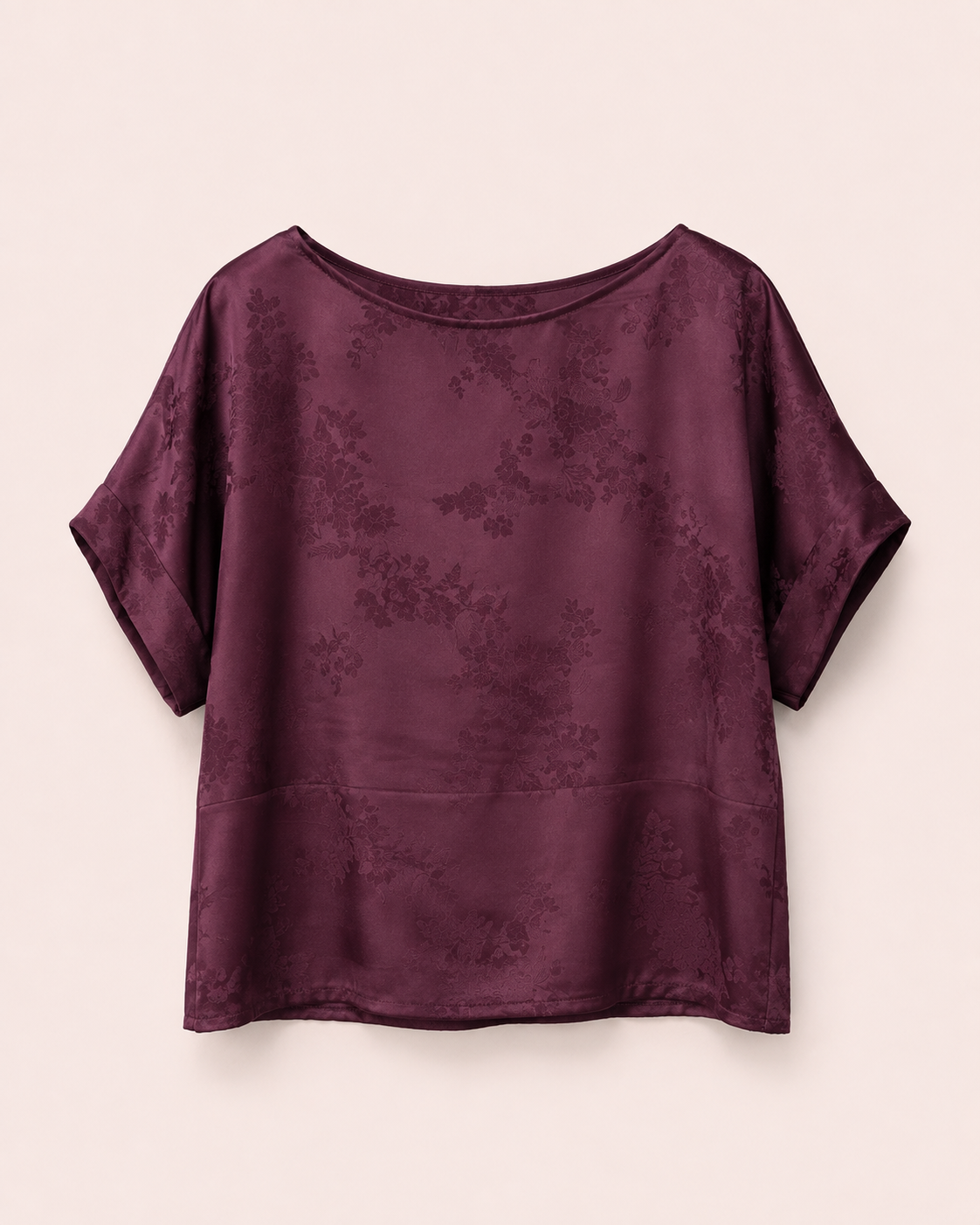 Blusa jacquard satinata