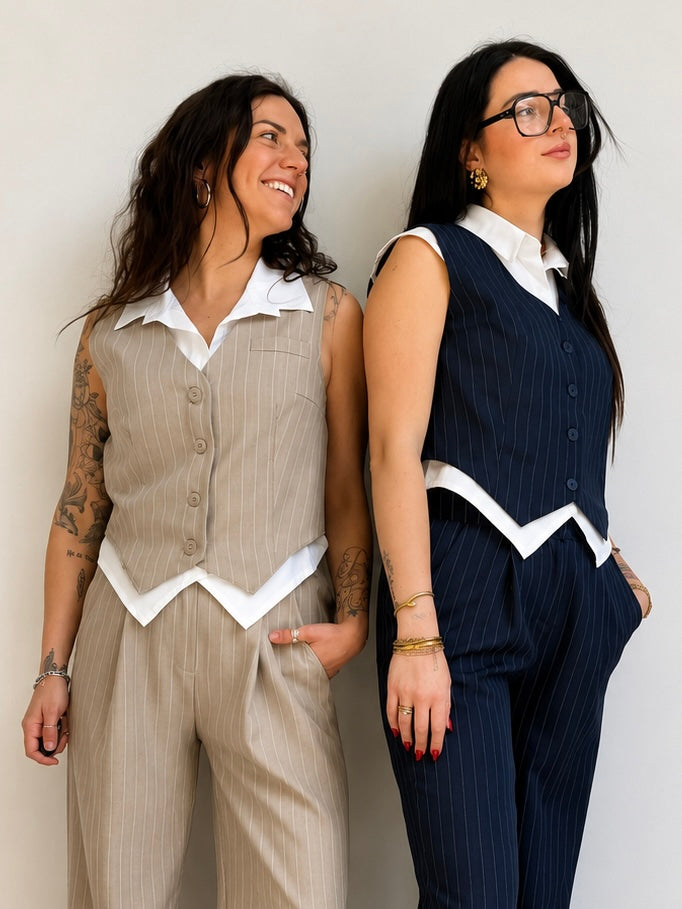 Gilet con finta camicia