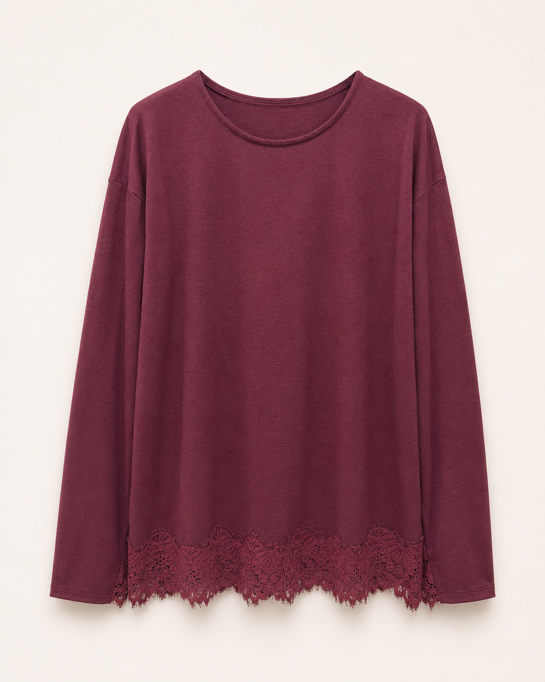 Maglia con bordo in pizzo