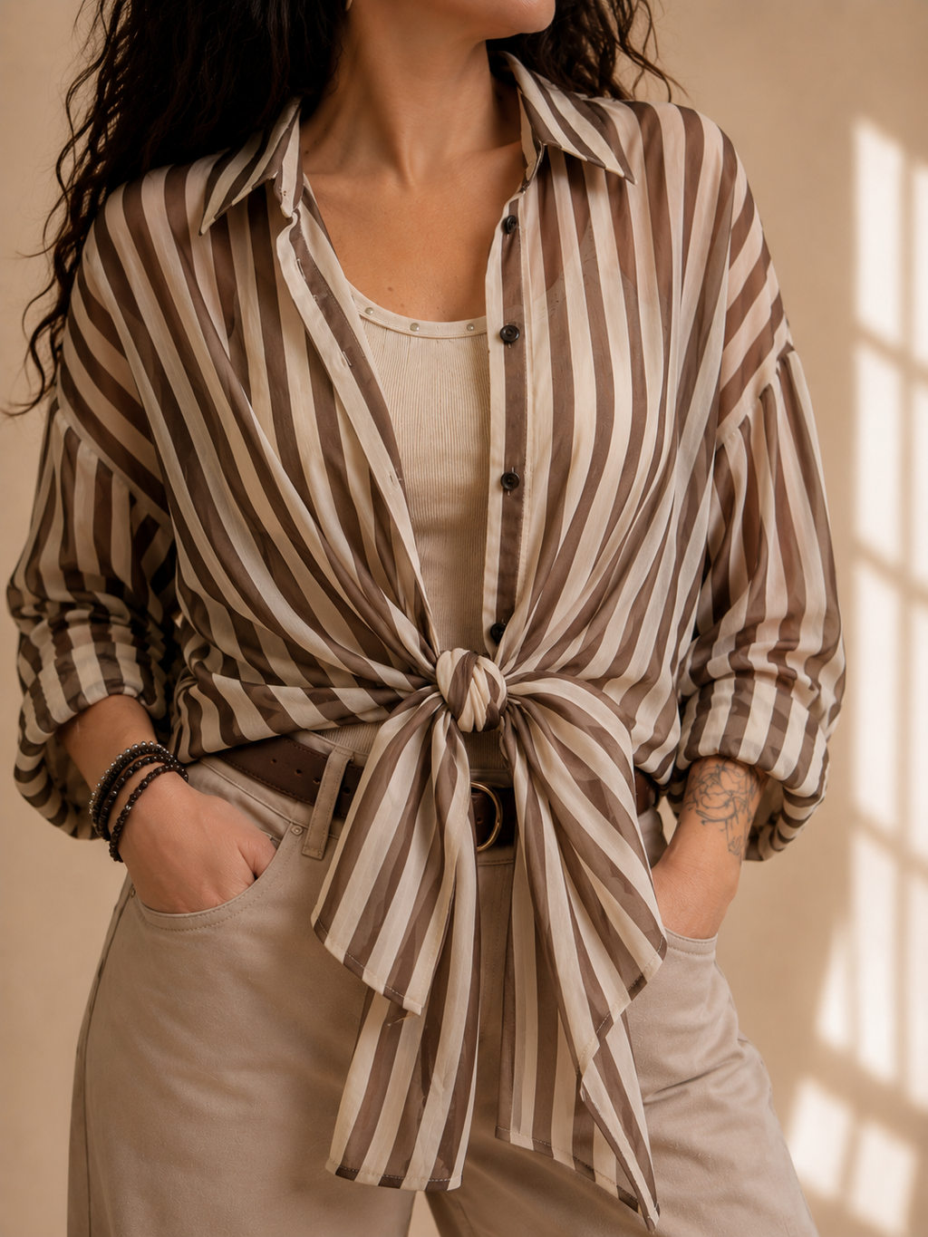 Camicia oversize rigata