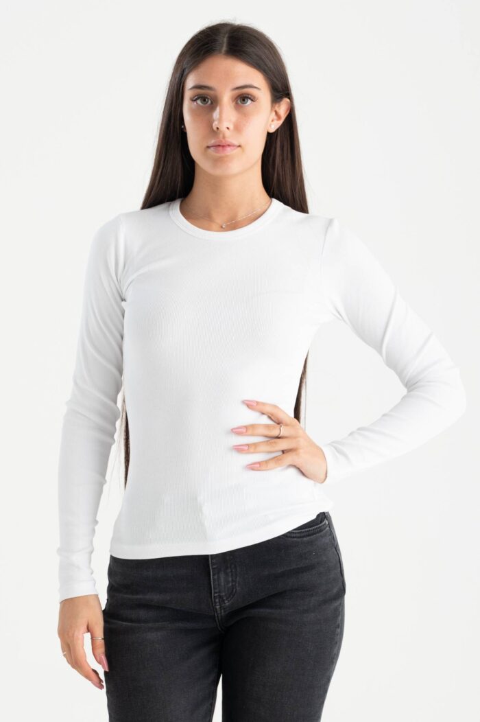 T-shirt manica lunga costina - immagine 1