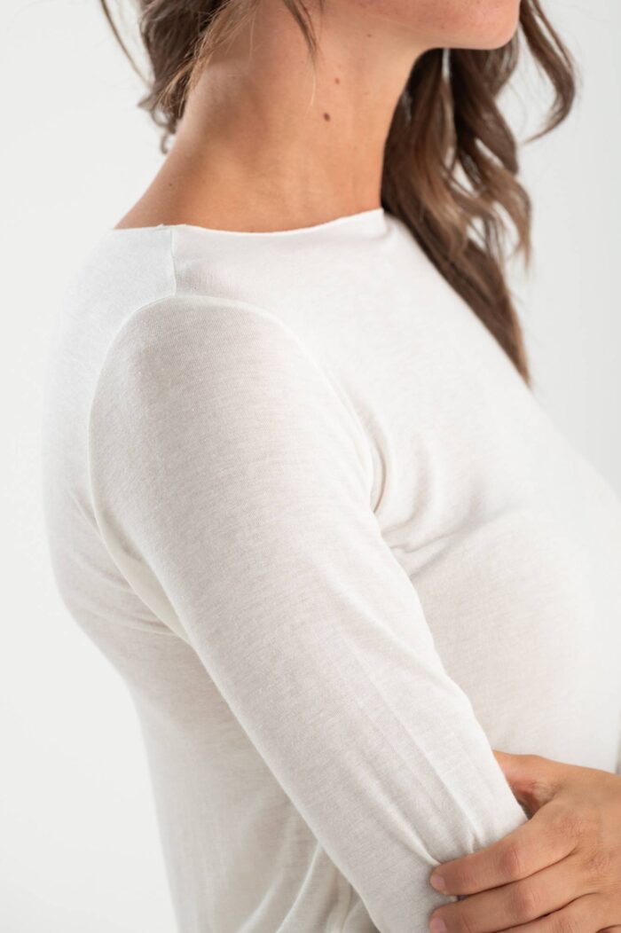T-shirt manica lunga misto cashmere - immagine 3