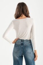 T-shirt manica lunga misto cashmere - immagine 4