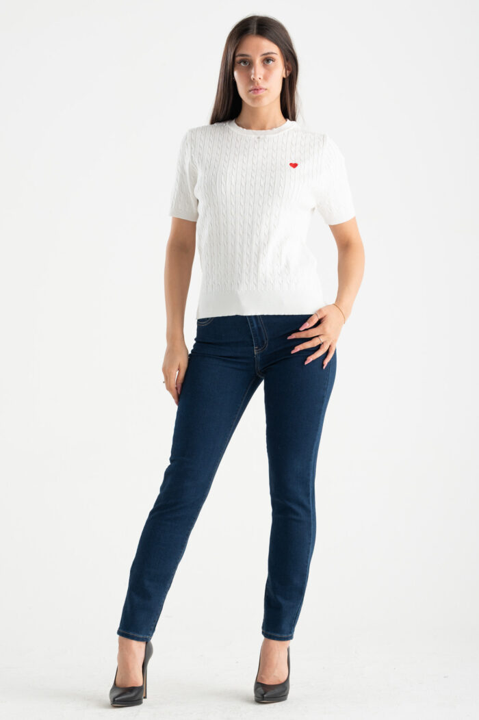 Maglia mezza manica girocollo treccine - immagine 4