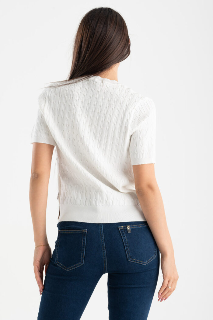Maglia mezza manica girocollo treccine - immagine 3