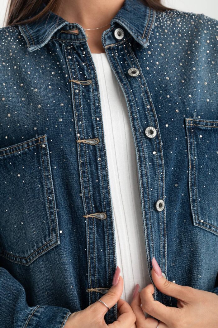 Giubbino jeans strass - immagine 2