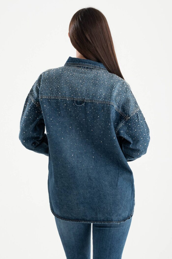 Giubbino jeans strass - immagine 3