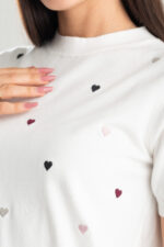 Maglia mezza manica girocollo cuoricini - immagine 2