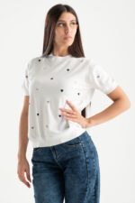 Maglia mezza manica girocollo cuoricini