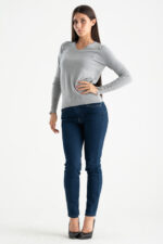 Maglia collo v polso bottoncini - immagine 4
