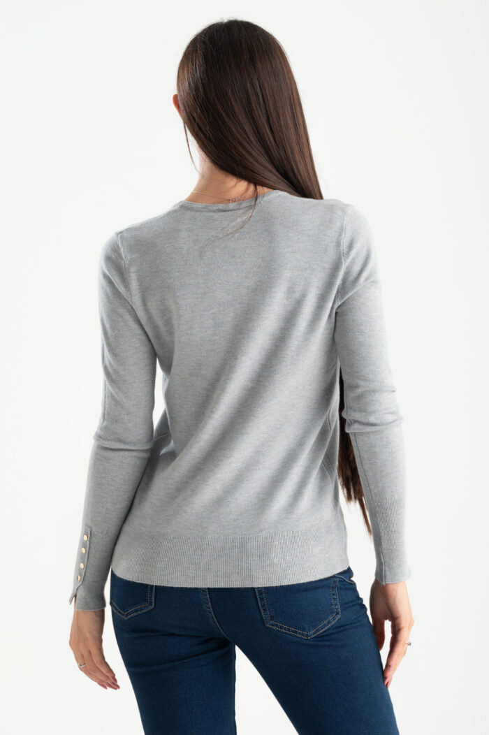 Maglia collo v polso bottoncini - immagine 3