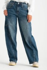 Jeans cargo curved