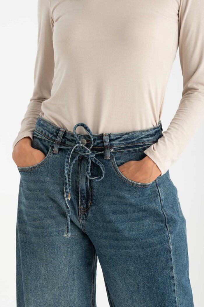Jeans wide-leg glitterato - immagine 2