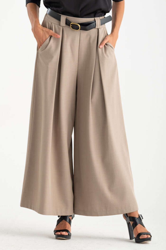 Pantalone palazzo con pences - immagine 1