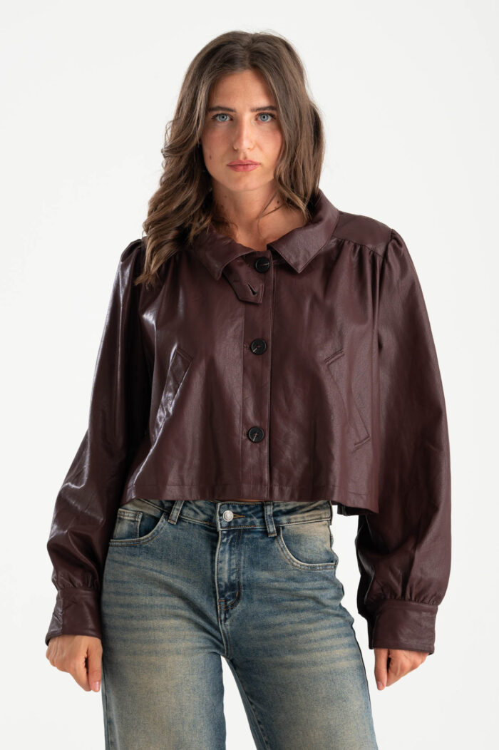 Giubbino ecopelle cropped - immagine 1