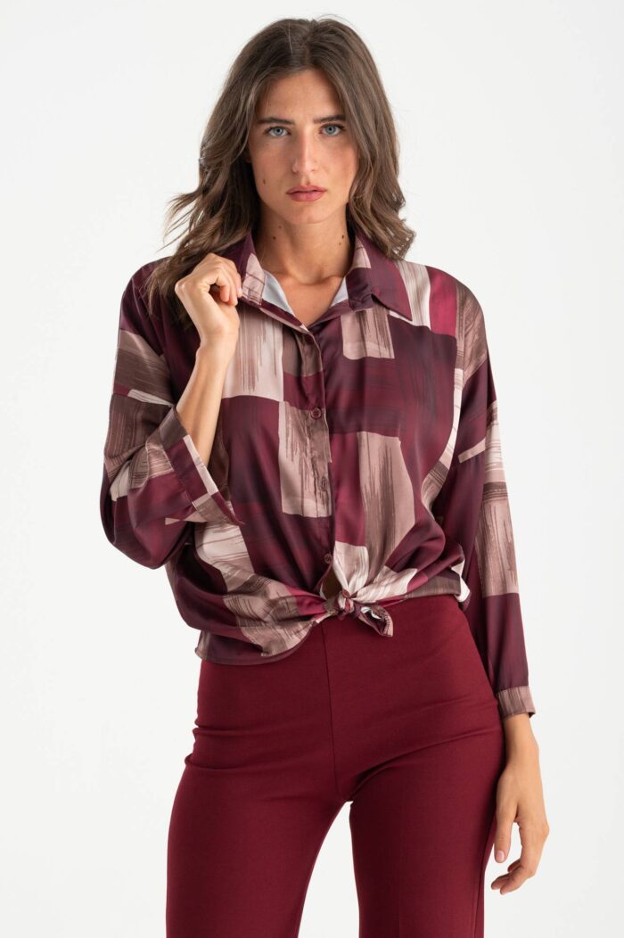 Camicia raso fantasia - immagine 1