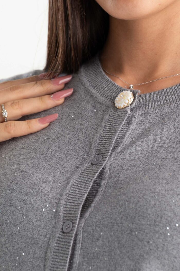 Giacchina filato con paillettes - immagine 2