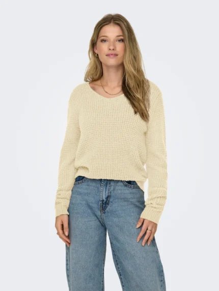 Maglia punto inglese collo a V