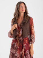 Gilet crop frange