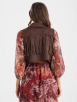 Gilet crop frange - immagine 3