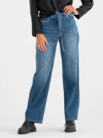 Jeans a palazzo con cinturina