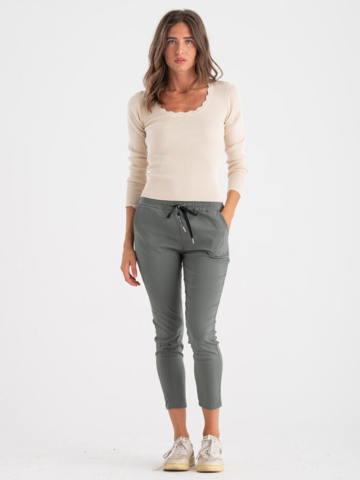 T-shirt maniche lunghe basic costina - immagine 3