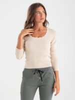T-shirt maniche lunghe basic costina