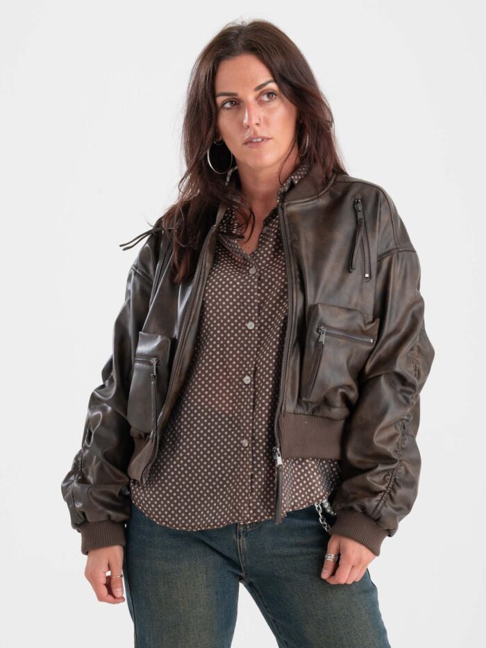 Giubbino bomber in ecopelle - immagine 1