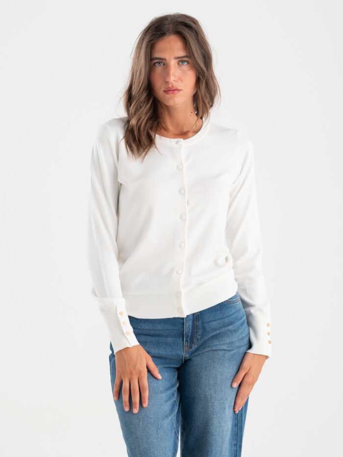 Cardigan corto con bottoni - immagine 1