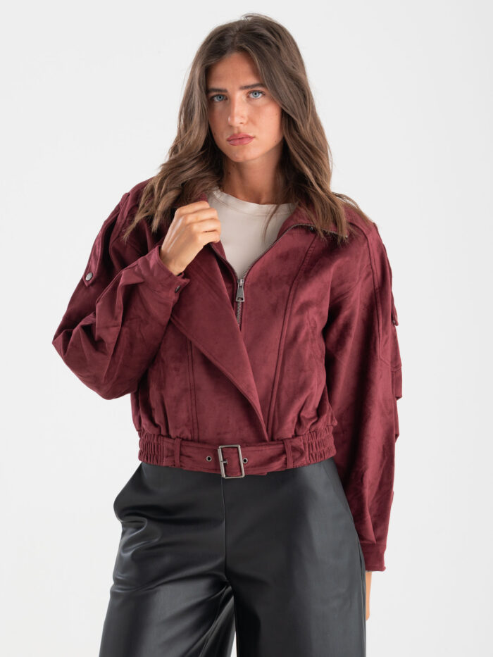 Chiodo bomber effetto suede - immagine 1